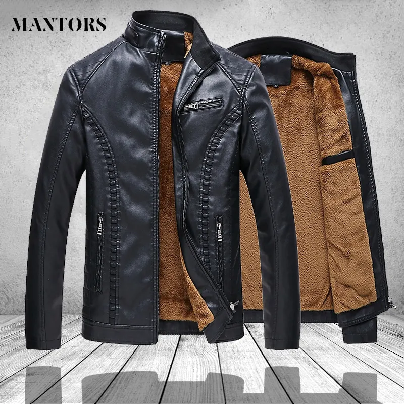 Veste en cuir PU pour hommes, manteau automne-hiver, Slim Fit, vestes de moto en Faux cuir, manteaux masculins, vêtements de marque pour hommes veste rock