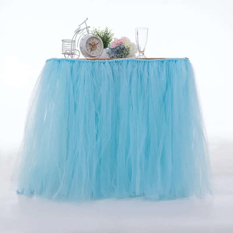 Banquete de boda Tul Tutu falda de mesa Cumpleaños Baby Shower Decoraciones de mesa de boda Diy Craft Supplies Venta caliente