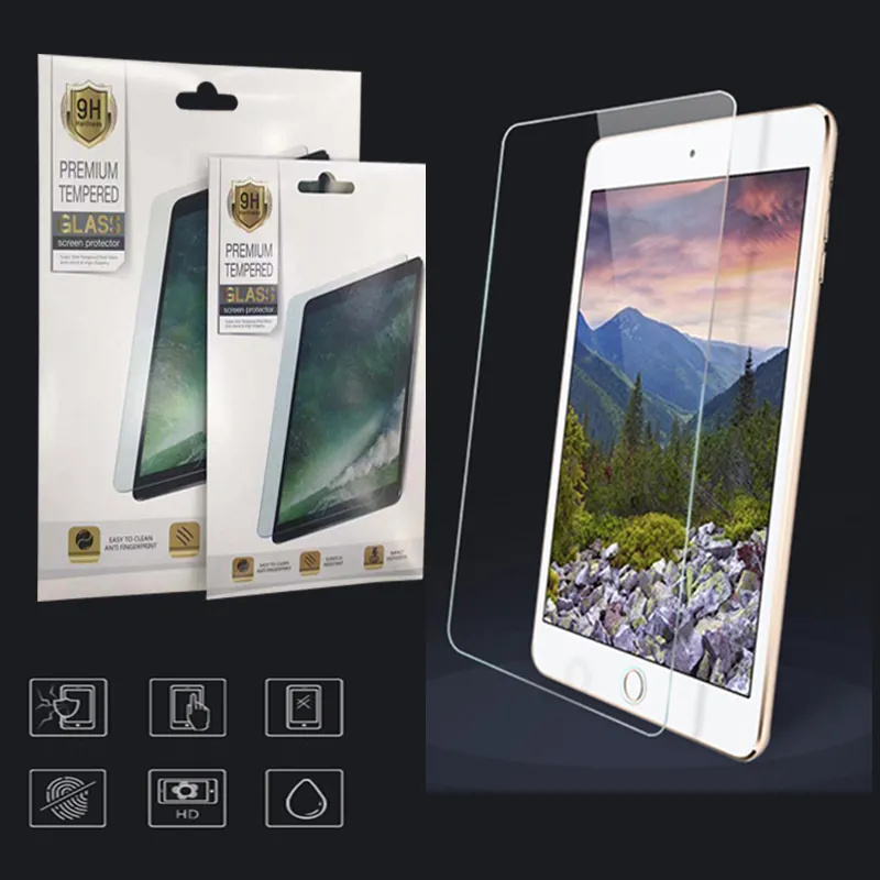 Dla ipada Air 4 2 3 5 6 7 8 9 Pro 11 Mini 4 5 6 nowy 10,2 10,9 cala 10. Szkło hartowane odporne na zarysowania 0,3 mm TAB A7 Lite Alcatel Joy tab 2 ochraniacz ekranu z papierowym opakowaniem detalicznym