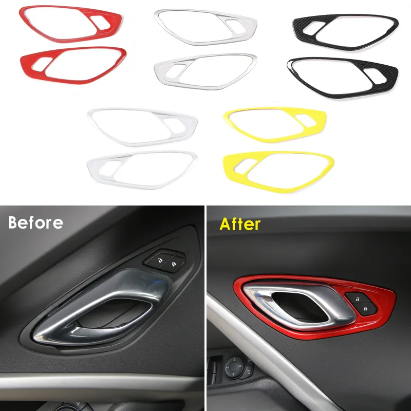 ABS Car Interior Door Lock Handle Decoration Frame For Chevrolet Camaro UP Auto Interior Accessories