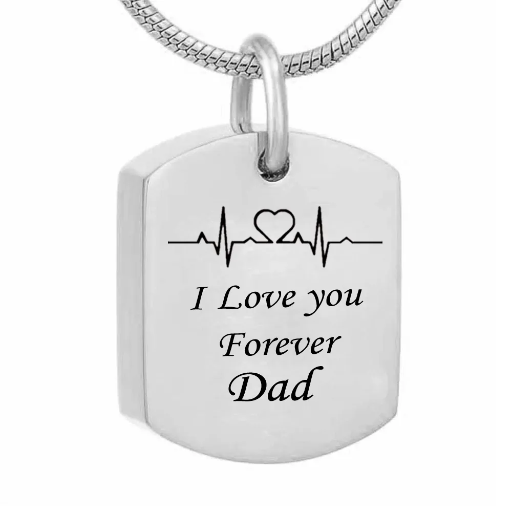 Vierkante hanger crematie urn sieraden ketting met trechtervuller kit Ashes keepsake Memorial- I Love You Forever