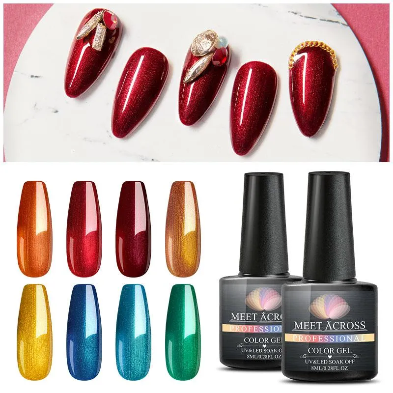 Rencontrez à travers la couleur métallique vernis à ongles vernis laque Gel UV mat besoin d'une couche de finition mate manucure bricolage Art des ongles Gel peinture