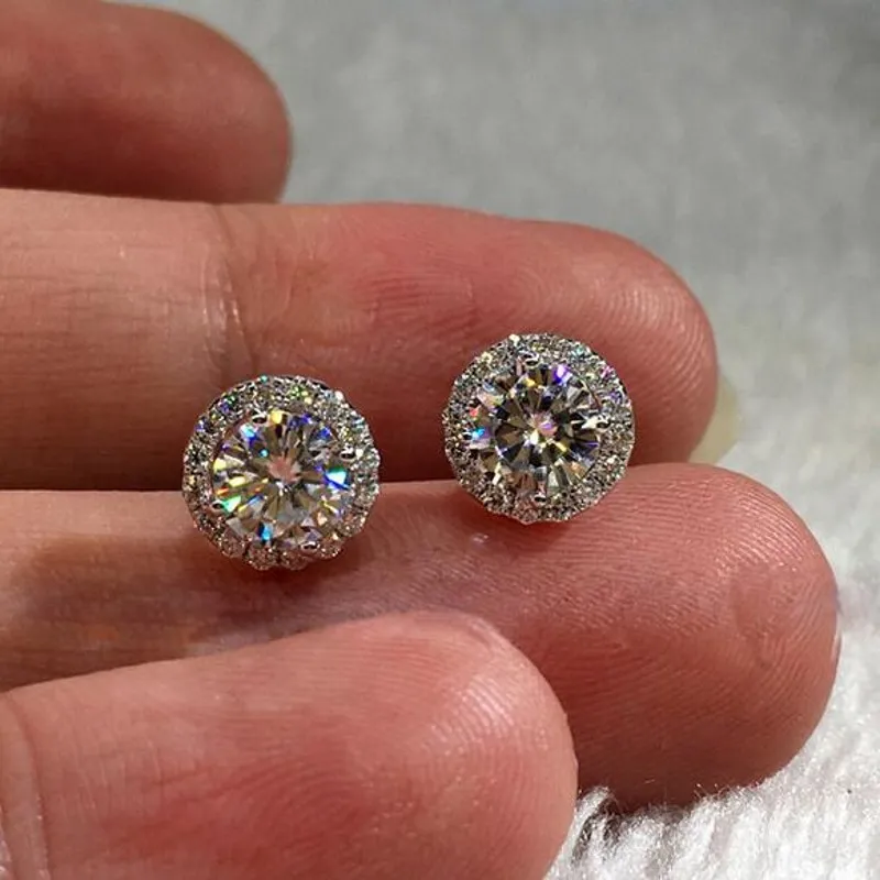 Orecchini a cerchio con diamanti CZ con zirconi bianchi Joyeria 5A europei orecc