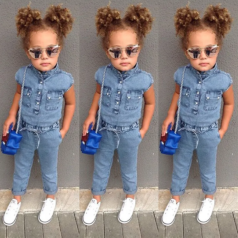 Baby girl jeans sales jumpsuit
