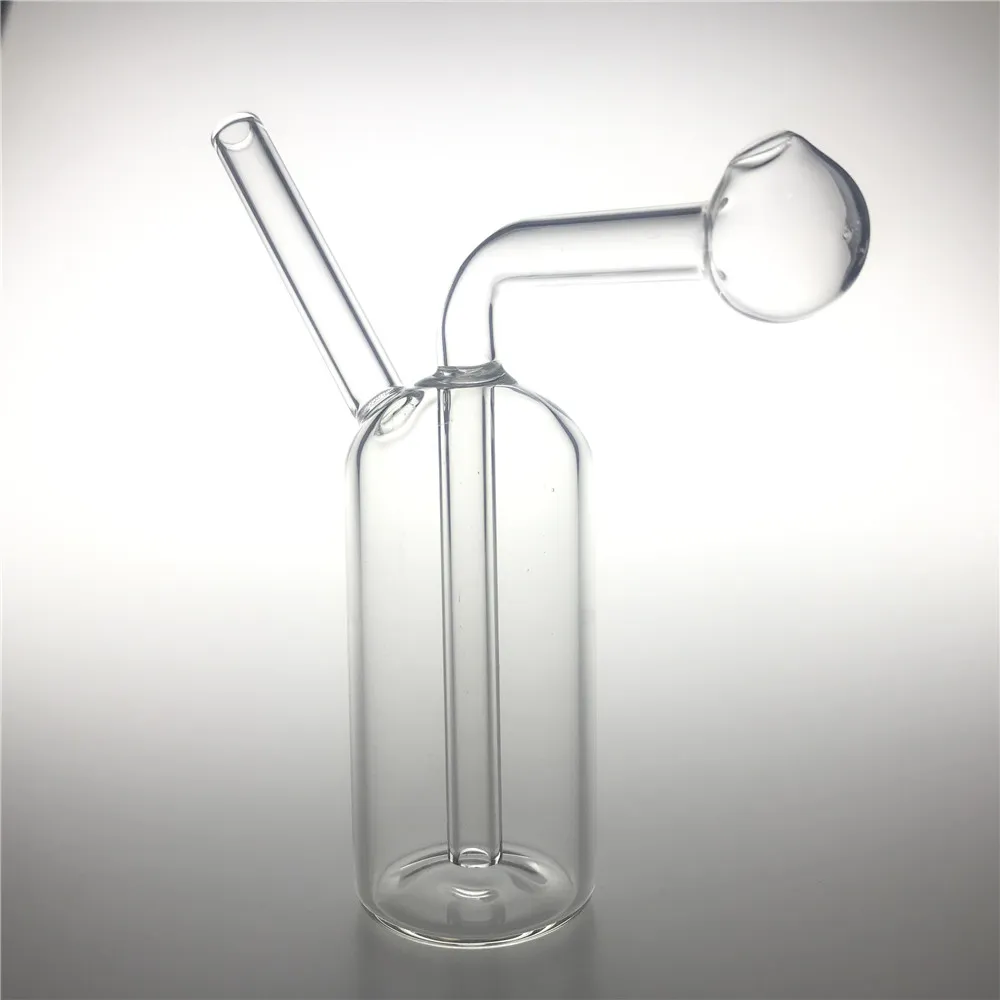 Mini tubo de água de queimador de óleo de vidro com bong com 4 polegadas de cachimbo de água de mangueira de 4 polegadas de mão grossa Pyrex Recycler Dab Slata