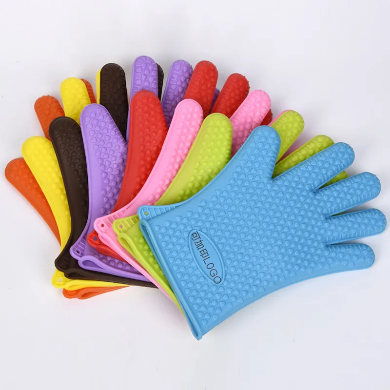 Silikon-Ofenhandschuh, Mikrowellenhandschuh, hitzebeständiger Handschuh für hohe Temperaturen, rutschfeste Ofenhandschuhe, Grillhandschuhe, Küchen-Backwerkzeug VT0528