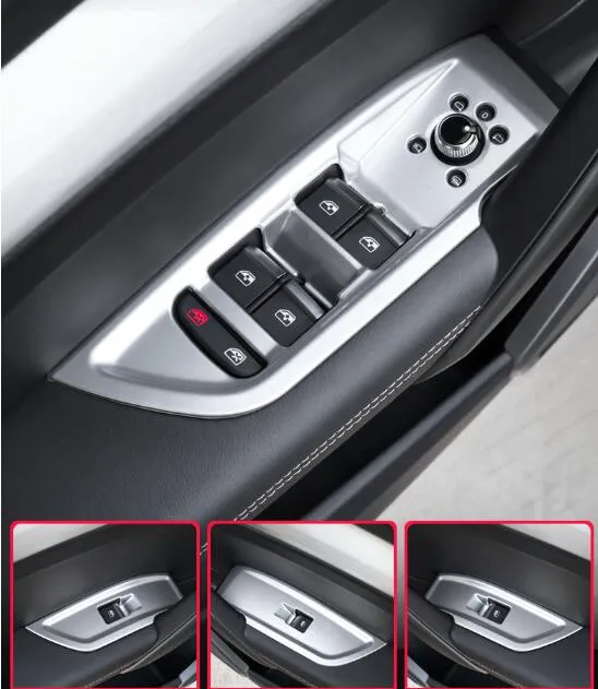 Alta qualidade 4 pcs ABS cromo porta Do Carro interruptor da janela do elevador botão proteção placa scuff, tampa da decoração para audi q5l 2018