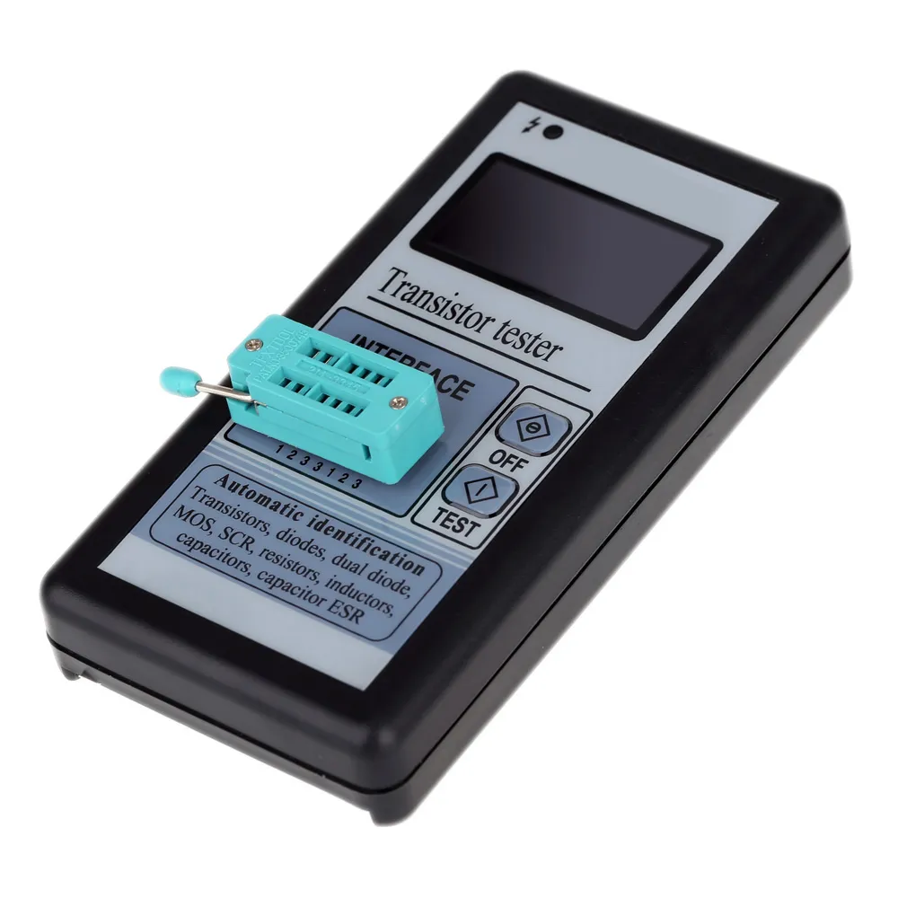 Freeshipping LCD multifunzionale Retroilluminazione Transistor Tester Diodo Tiristore Misuratore di capacità ESR Misuratore LCR con custodia in plastica grigia