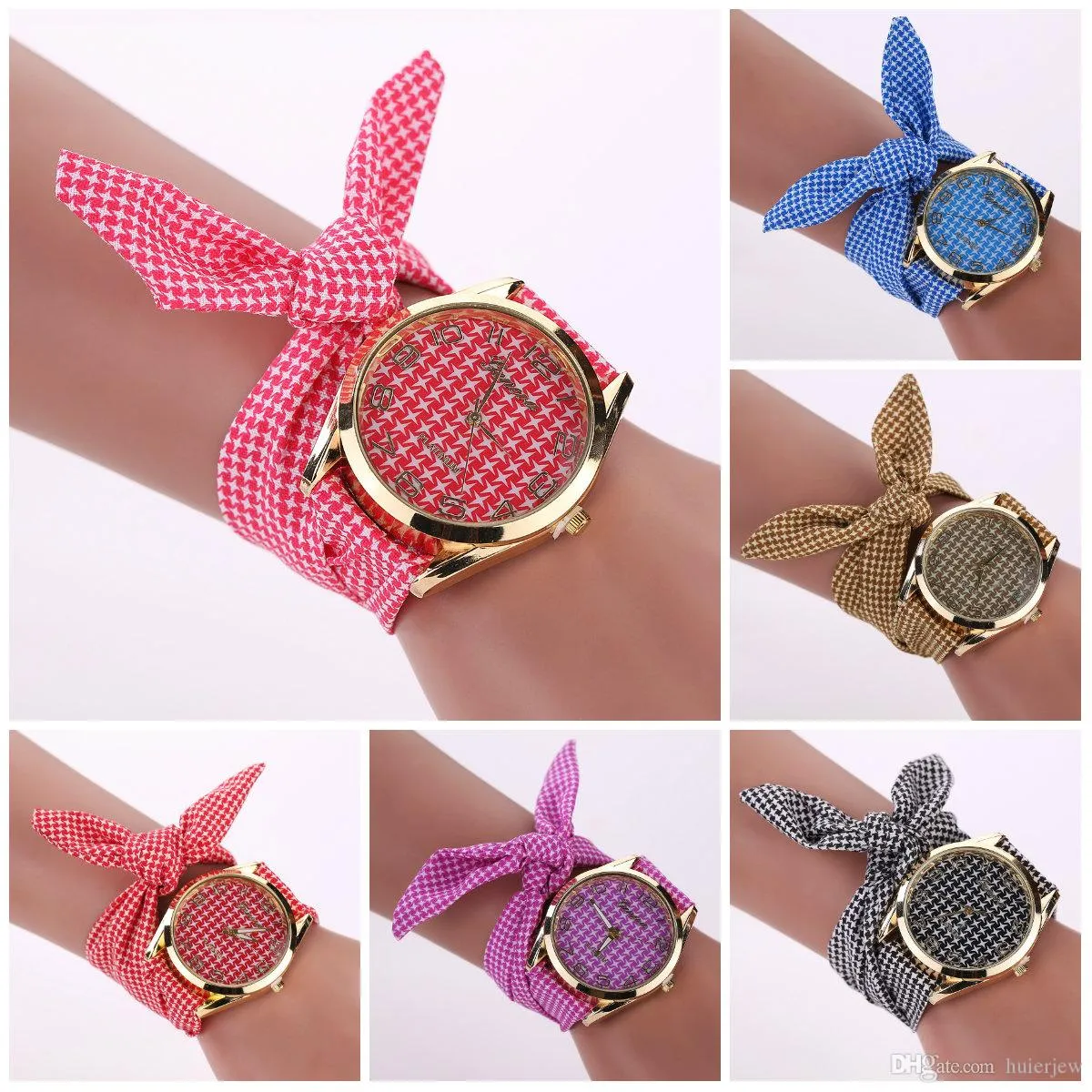 Bracelet Watch Women Famous Brand Fabric Quartz Beautifully Watch For Girls Gift Ladies Flower Cloth Wrist Watch