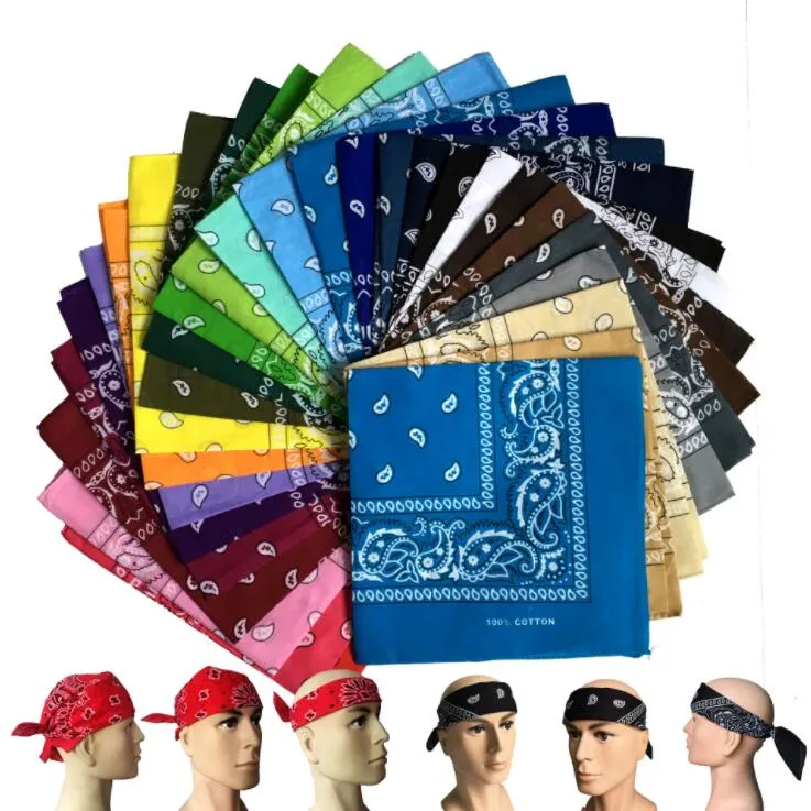 Date Hip-hop coton mélangé qualité Bandanas pour hommes femmes magique foulard foulards bracelet foulard carré 55 cm M011