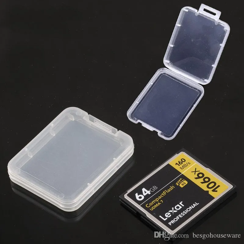 Schutzfallkartenbehälter Speicherkarte Boxen CF Karten Werkzeug Kunststoff Transparent Storage Box Mini CF -Karte einfach zu tragenes Box BH2205 TQQ