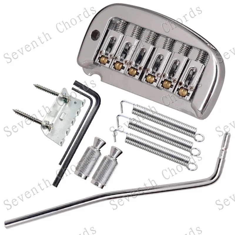 A Set of Double Bullet Saddle Bridge For 6 Strings Electric guitar Silver Musical instrument accessories