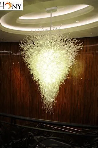 Murano Ceiling Wedding Decor White Color Lights Big Murao Blown Glass Chandelier and Pendant light