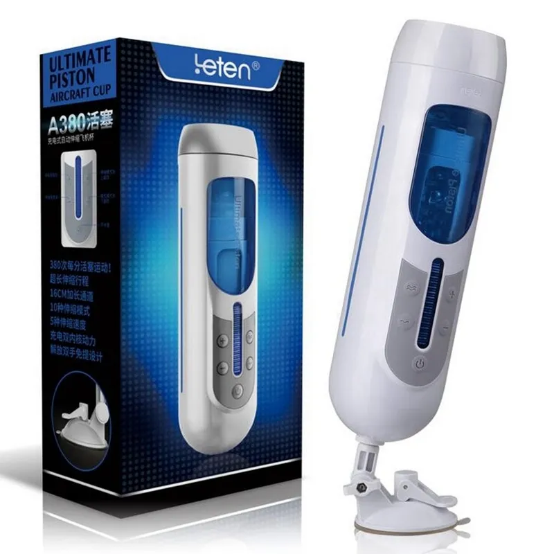 Leten Automático Masturbador Masculino 10 Tipos Modos Manos Libres Pistón de Alta Velocidad Telescópico Artificial Vagina Coño Juguetes Sexuales Para Hombres Y190124