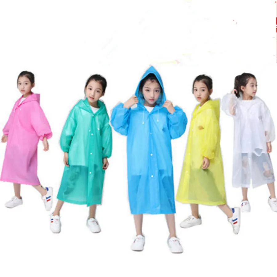 Kids Hoodies Regenjassen Eva Transparant Waterdicht Reizen Must Poncho Rainjas Noodposable RaNDwears Beschermende Kleding RRA3080