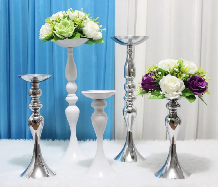 12inch 20inch 43Inch Höjd Metal Candle Holder Candle Stick Wedding Centerpiece Event Road Lead Flower Stativ Rack Vase Home Decoration