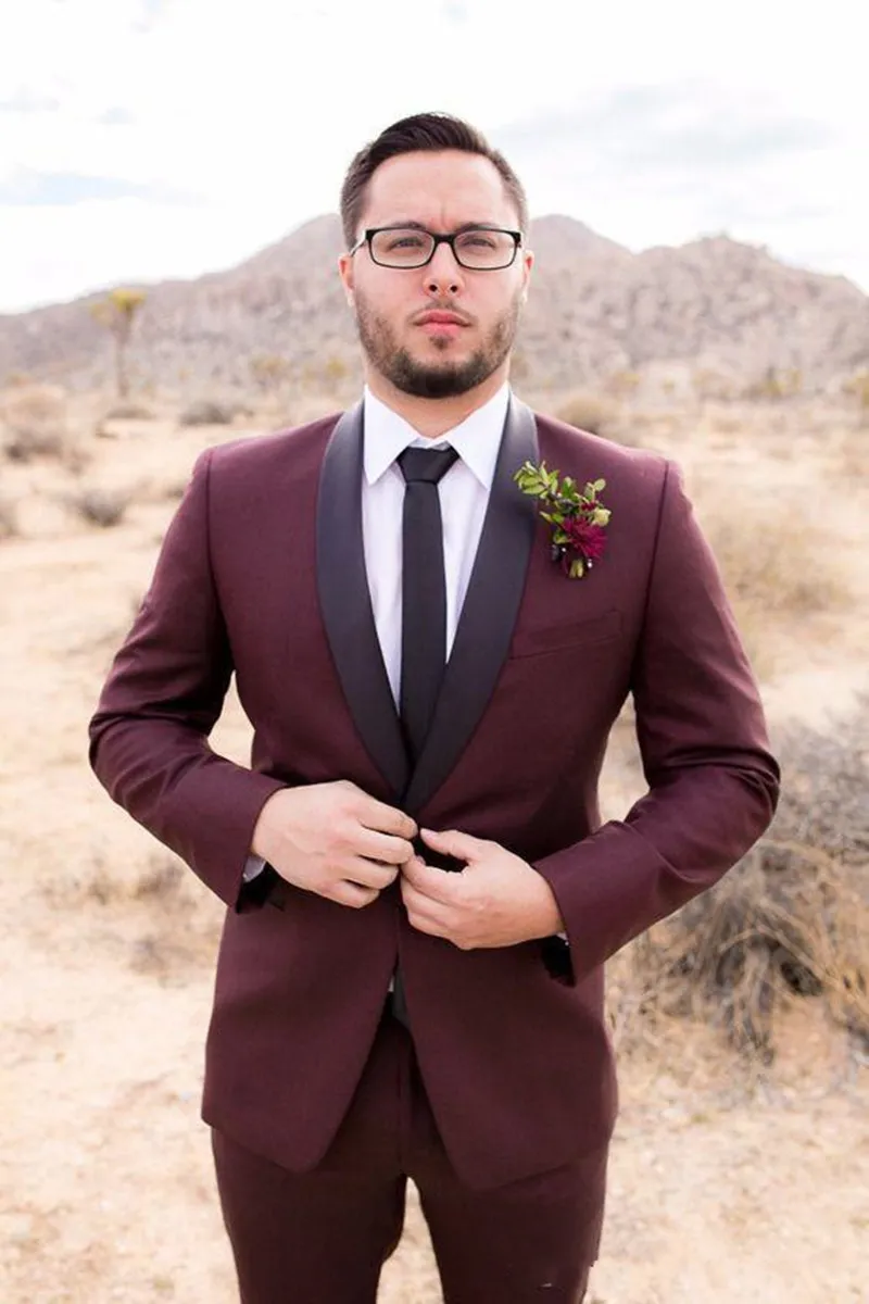 Traje burdeos hombre online