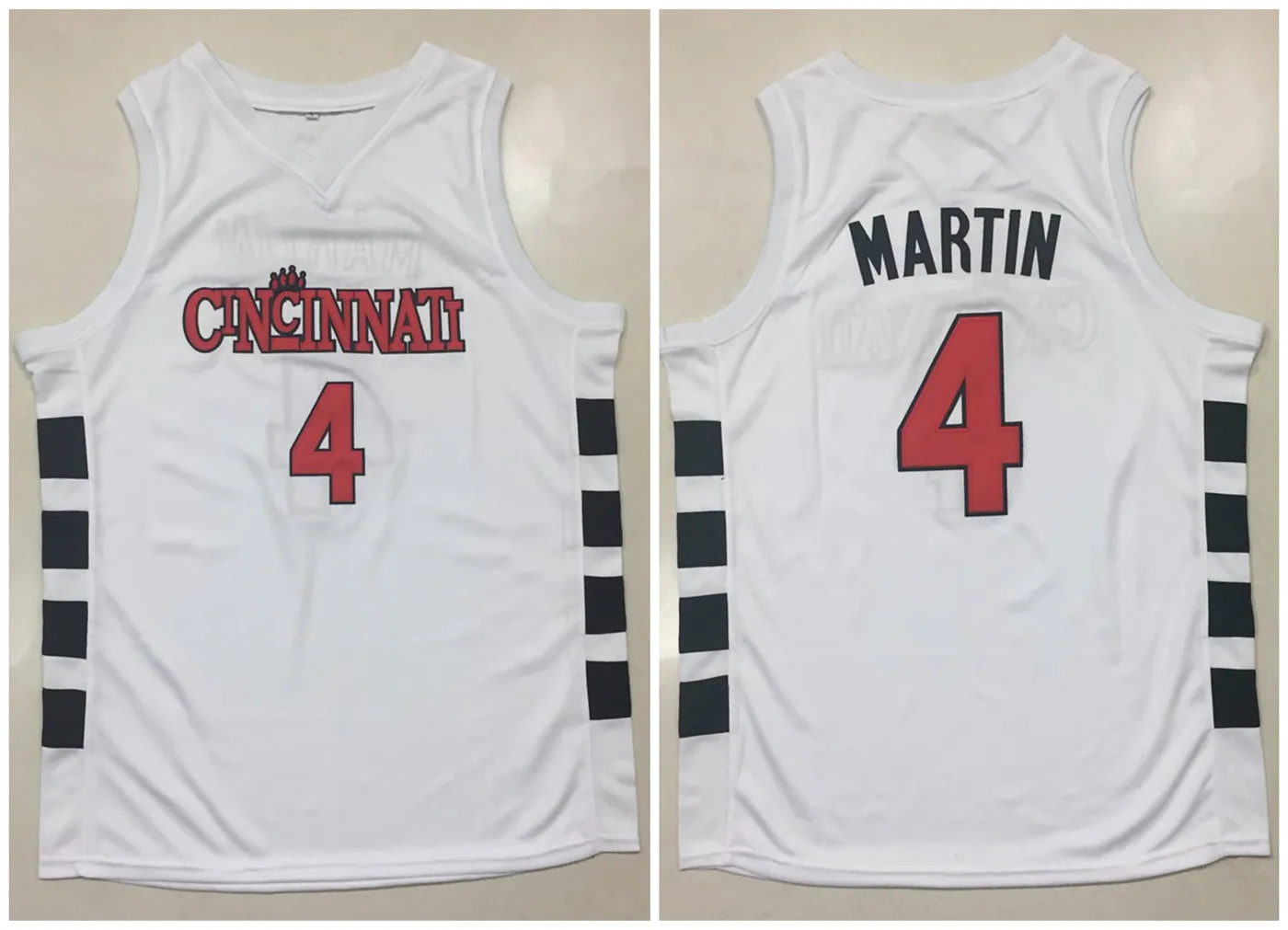 Cincinnati Bearcats College Kenyon Martin第4冊の白いレトロなバスケットボールジャージメンズステッチカスタム任意の数字Jerseys