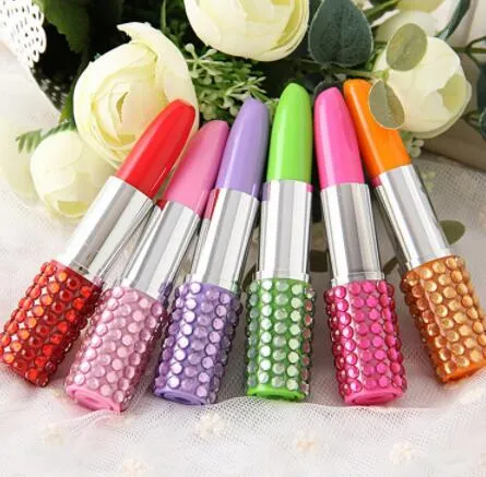 200 st Rhinestone Sexig läppstift Form Office Stationery BallPoint Ball Pen 1 Beställ