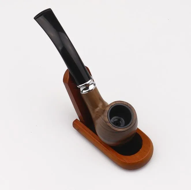 Hot-selling wood-like filter pipe filter cigarette holder bakelite pipe bend handle acrylic pipe