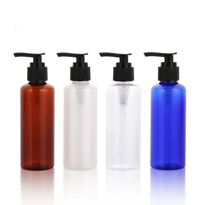 50 stks 150 ml Clear / Brown / Blue PET Lotion pomp fles, 150cc PlasticBottle met dispergeerpomp, huisdier shampoo fles