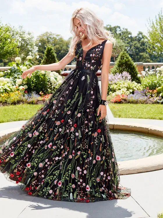 Vintage floral prom dress top