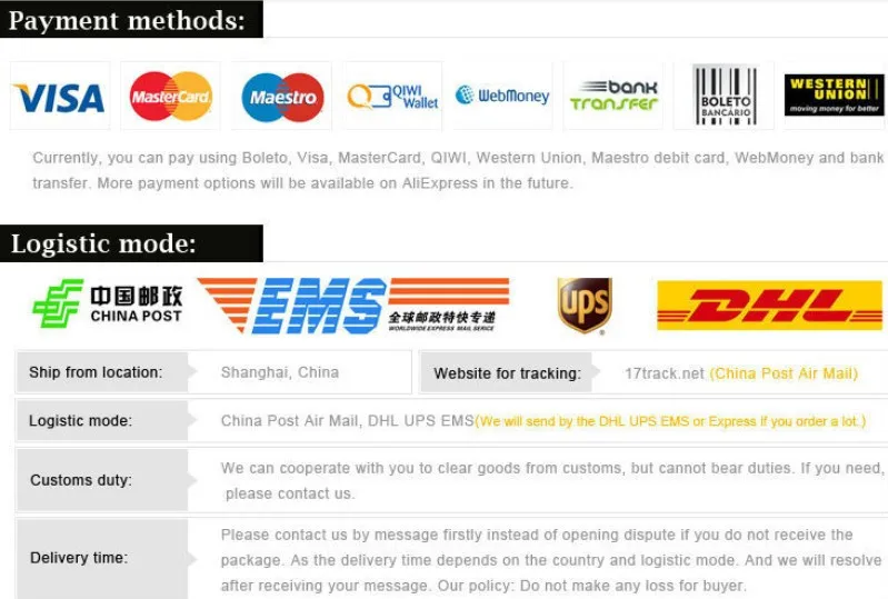 payment method and logistic method