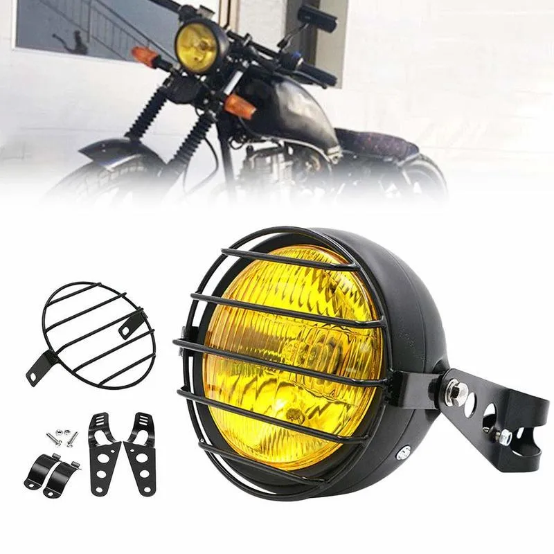 Motorrad LED Haupt Birne, 6,5 Retro Motorrad LED Scheinwerfer Grill  Seitenmontage Abdeckung W / Halterung Für Honda Kawasaki Suzuki Yamaha Von  10,96 €