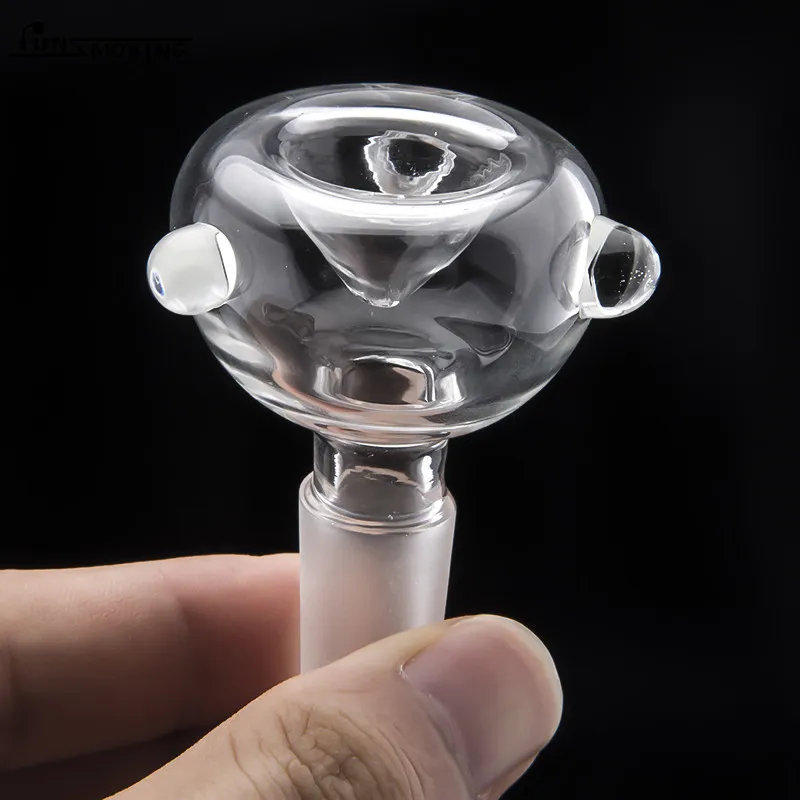 Glasskål 14mm 18mm kvinnlig manlig fog tjock pyrex glas bong bubbla kupol bit färg vatten rör olja rigg bubbler rök 491