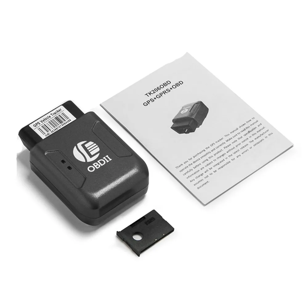 OBD2 GPS Tracker Car Tracker Real-time GSM Tracking Device TK206 Geo-fence Over-speed Vibration Move Alarm Web APP Tracking