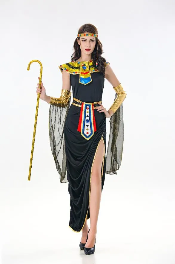 2019 Deluxe Sexy Ladies Fancy Dress Cleopatra Egypt Womens Costume Egyptian Goddess Costume Egypt Queen Cosplay Costume