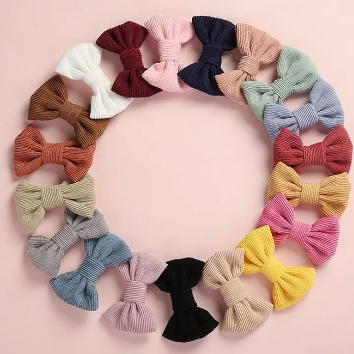 Filles coréenne style Fashion Designer Corduroy Princesse Barrettes pour enfants performance mignon Bow princesse Hairpins Parti Barrettes