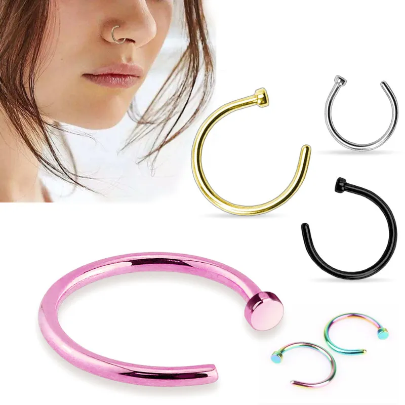 Girl Metal Nose Retainer Nostril Retainer – Faythe In Needles