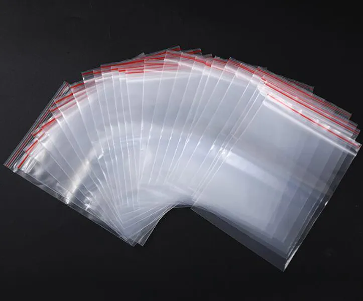 100 Stück / Los Reißverschlussverschluss Kunststoff Schmuckbeutel Taschen Verpackung Display für Handwerk Mode Geschenk WB01261x