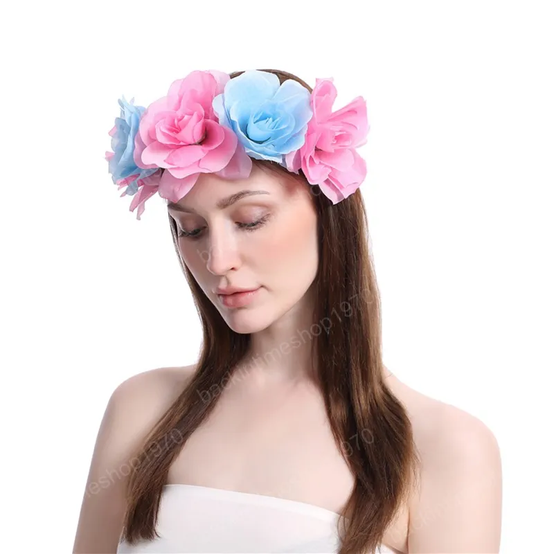 Big Flower Headband Wedding Flower Crown Boho Wreath Vine Garland Sweet Headpiece Beach Wianek Kwiateowy Bride Hair Tillbeh r