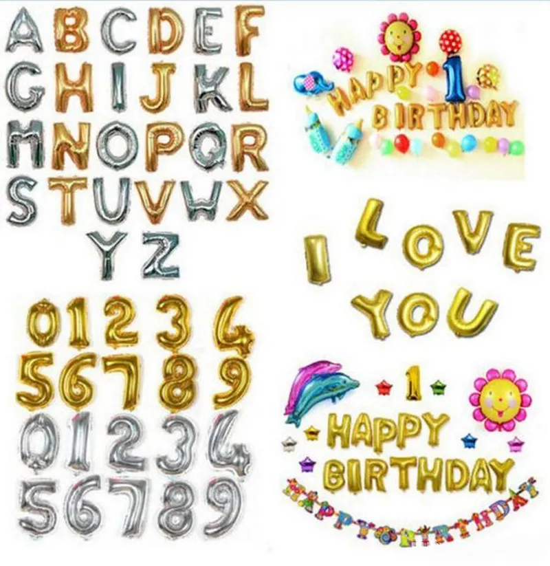 32 Inch Inflatable Number And Letter Balloons Gold... From Teem, $0.78 ...