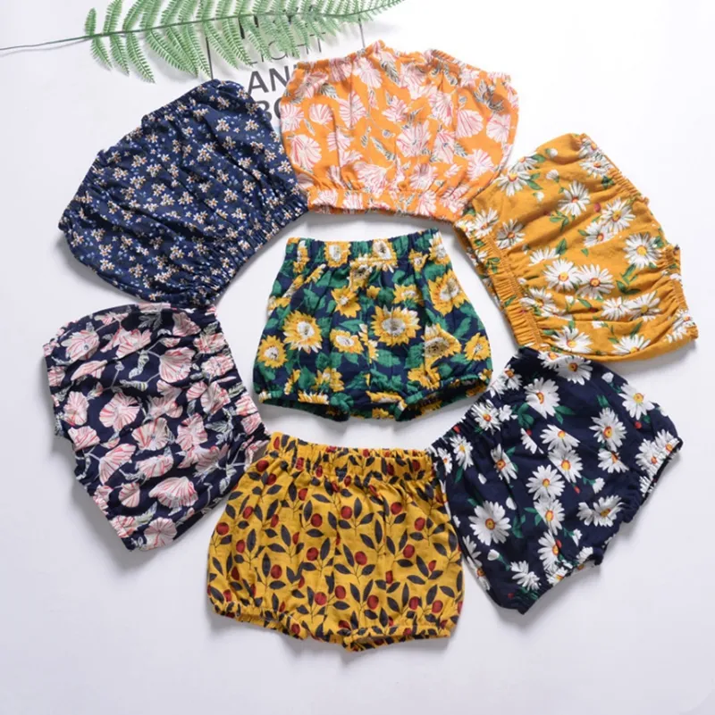 Bébé Fille Vêtements Floral Imprimé Bébé Shorts Coton PP Pain Shorts Bébés Filles Fleur PP Pantalon D'été Bébé Vêtements 7 Modèles DHW3745