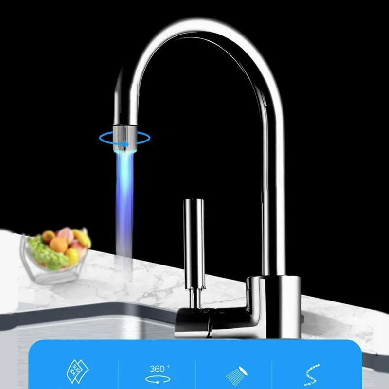 New Temperature Sensing Water Glow Led Faucet Light Color Changing LED