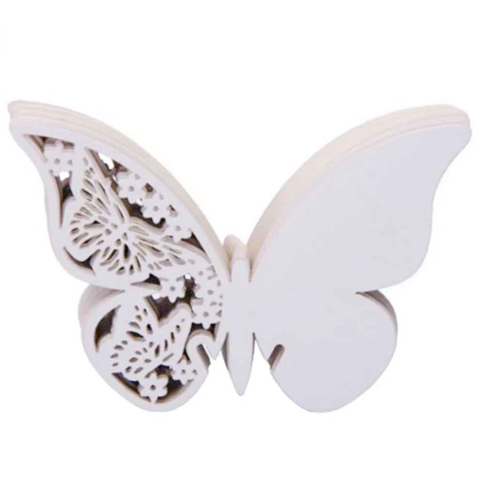 Segnaposto Per Bicchiere A Forma Di Colibrì - Confezione 20 Pezzi In Carta Avorio Perlescente - Taglio Laser - 5