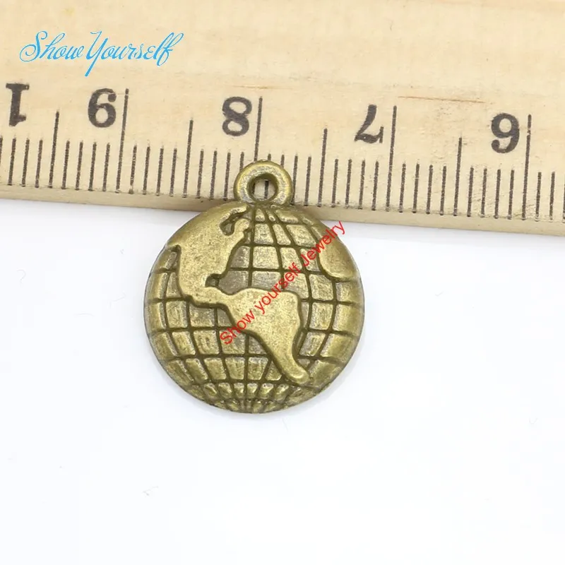 Оптовая продажа-Серебряная бронза покрытая Глобальная карта подвески подвески для ожерелья ювелирные изделия делая DIY Handmade Craft 20x16mm