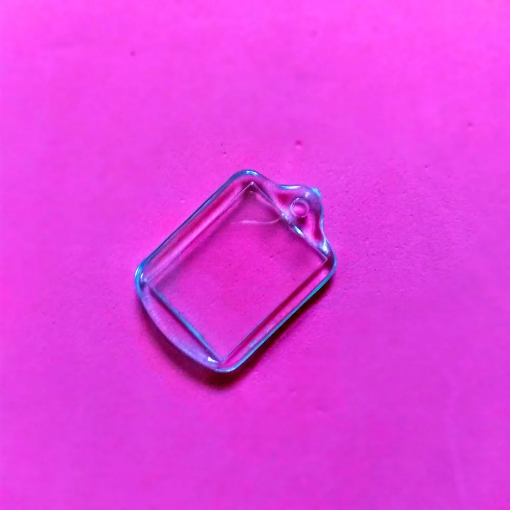 50 teile / los Rechteck Herz Runde Stile Transparent Blank Acryl Einsatz Po Bilderrahmen Schlüsselanhänger Schlüsselanhänger Diy Split Ring Gift300Z