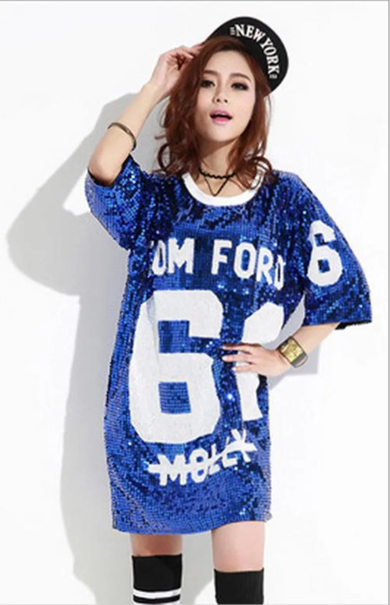 Topas De Lentejuelas De Mujeres Camiseta De Mangas En V Casual Para Baile,  Discoteca, Hip Hop Plateado, Negro, Dorado, Verde, Azul, Rojo Poliéster De  14,99 € | DHgate, image size:800x1241