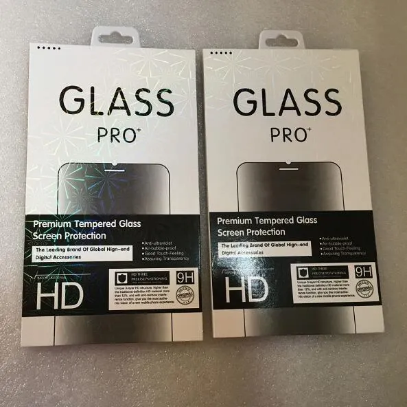 Laserfarbener Rand, Einzelhandelsverpackung, 9H-Displayschutz aus gehärtetem Glas für iPhone X XS MAX XR 8 7 Galaxy S9 Plus
