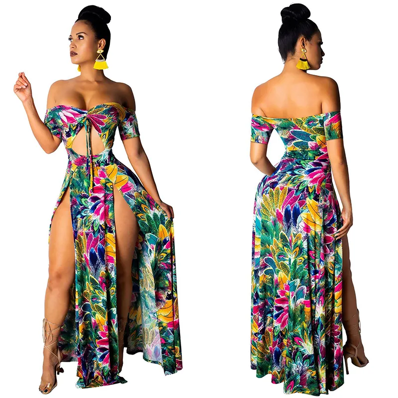 2019 Sexy Print Slit Womens Maxi Dress: Summer Strapless Long Dress with  Floral Pattern, Milk Fabric, and Short Sleeves from Dhgate Basic & Casual  Dresses - price 32.73