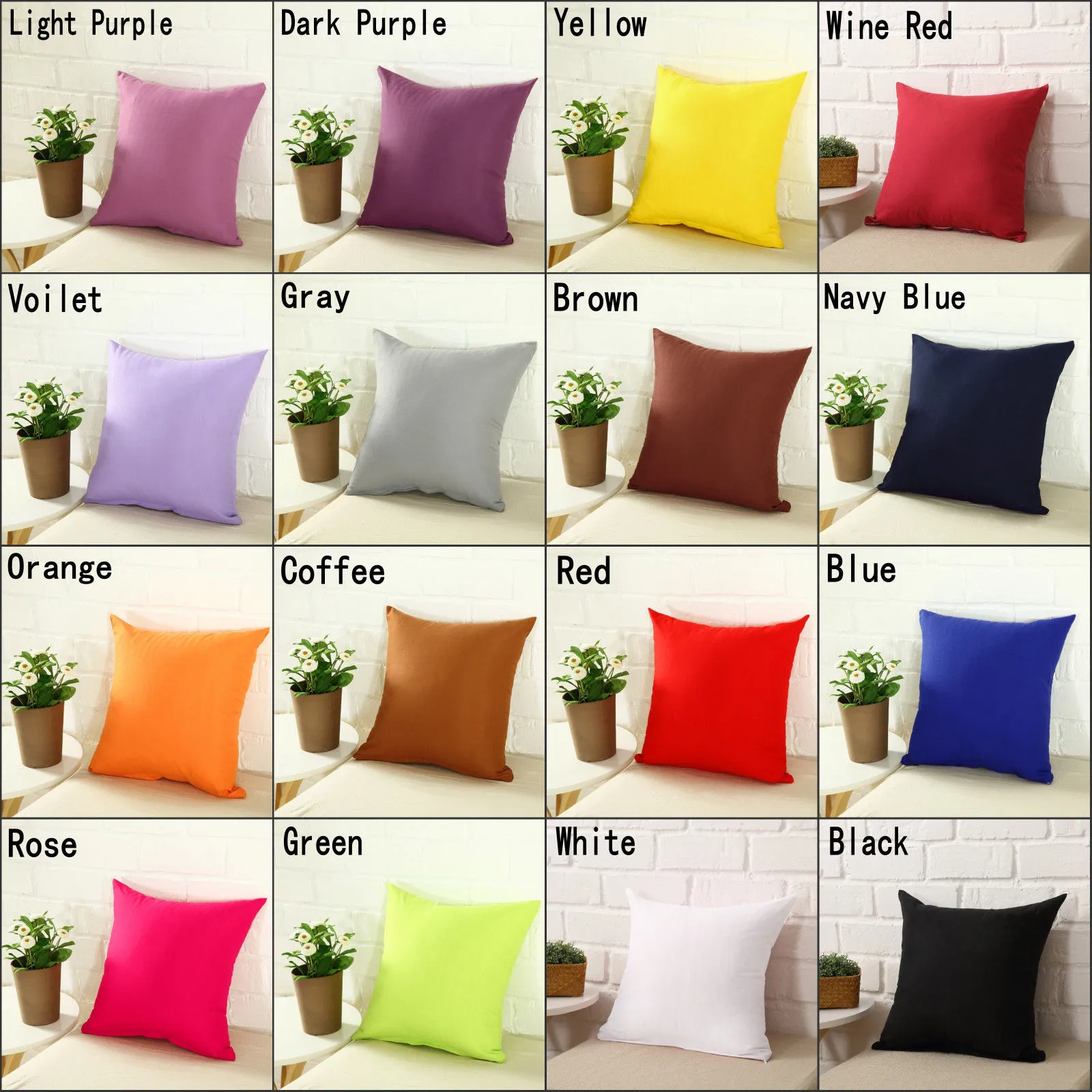 Square Home Sofa Decor Pillow Cover Case Cushion Cover Size 16" 18" 20"