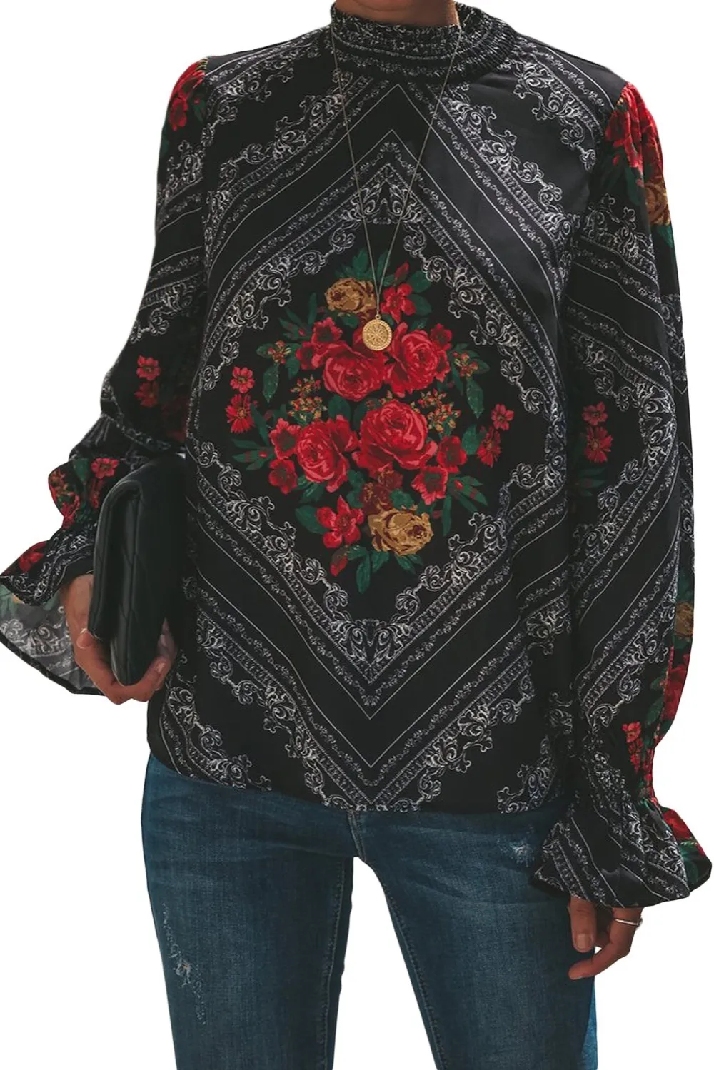 Gothic-Red-Rose-Print-Smocked-Long-Sleeve-Blouse-LC251632-3-1