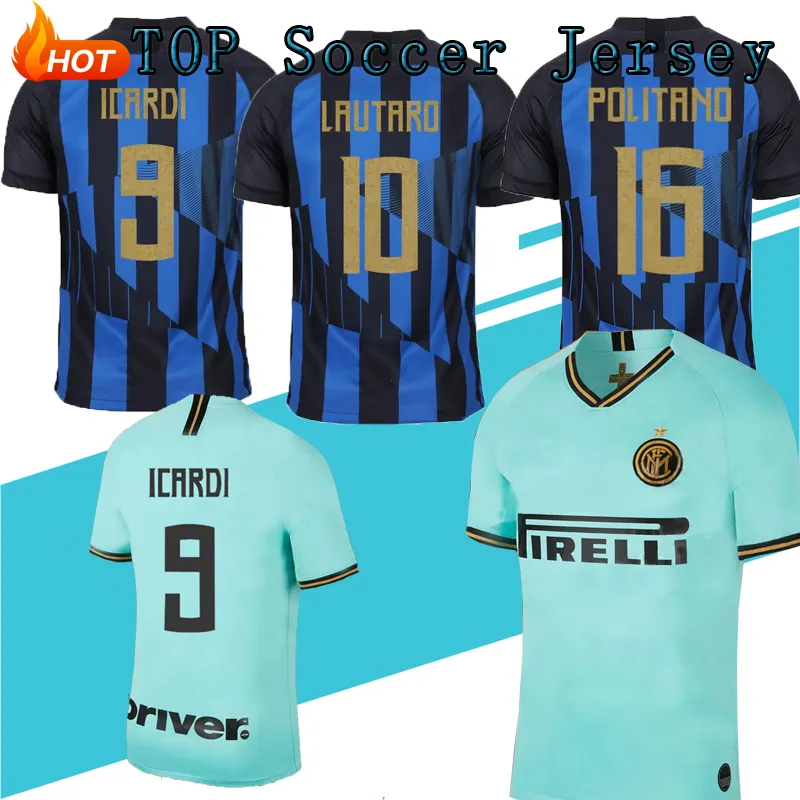 19 20Mushup 20 ° anniversario ICARDI LAUTARO Martinez Inter 2020 Maglia da calcio milanese PERISIC NAINGGOLAN maglie da campione 19 20 maglia da calcio