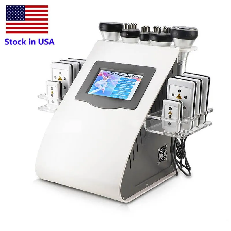 Stock in USA New Arrival Slimming Machine 40k Ultrasonic liposuction Cavitation 8 Pads Laser Vacuum RF Skin Care Salon Spa Beauty Equipment