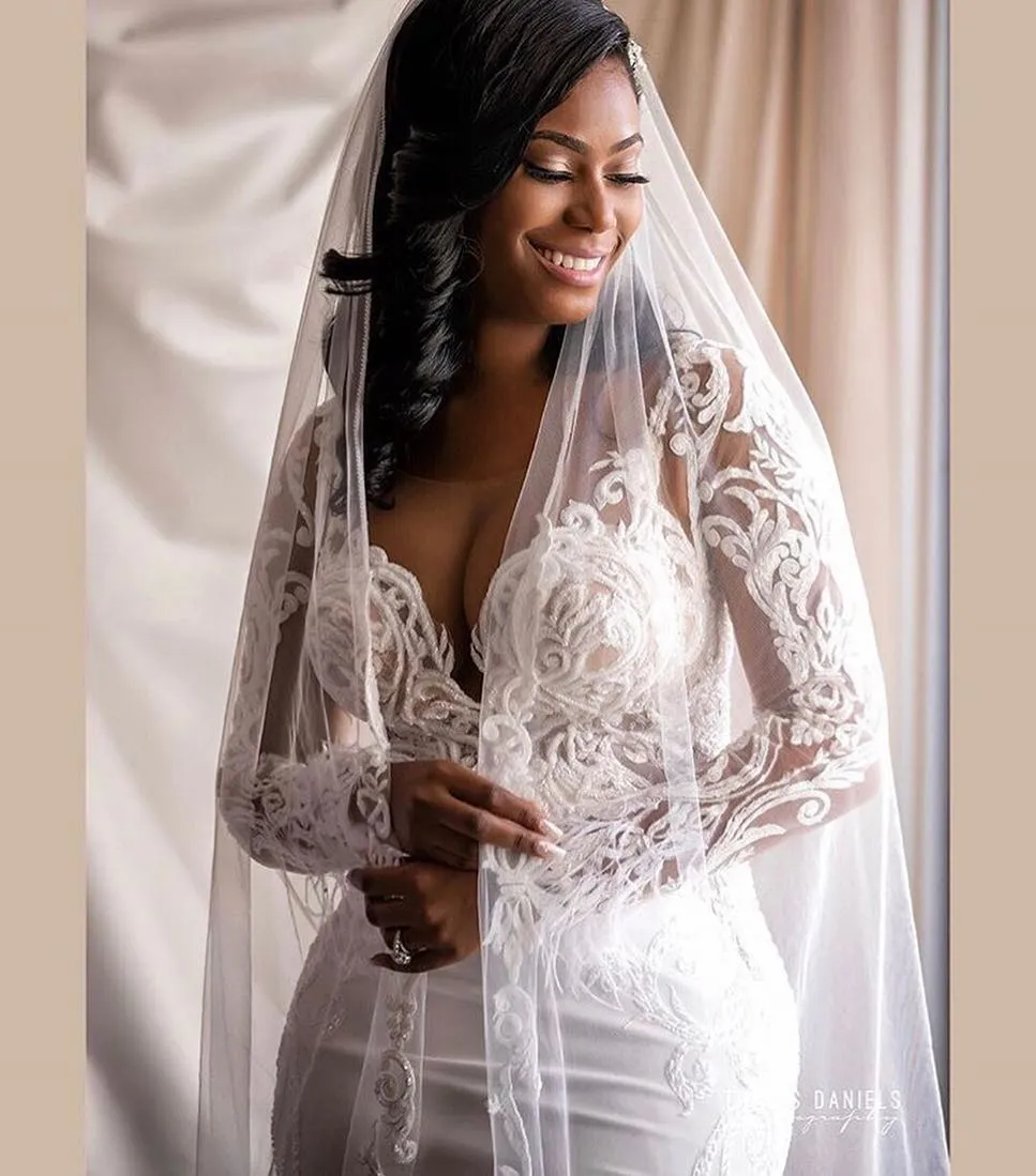 Arabic African Lace Applique Mermaid Wedding Veil With Detachable Train Sexy V Neck Bridal Gown For Summer Formal Occasions From Foreverbridal 177.99 DHgate.Com