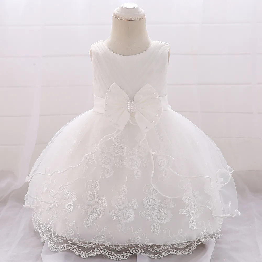 2019 Newborn Clothes Cotton Christening Dress For Baby Girl Frock Princess Girl Dresses 1st Birthday Party Baptism Dress Girl Y19061001